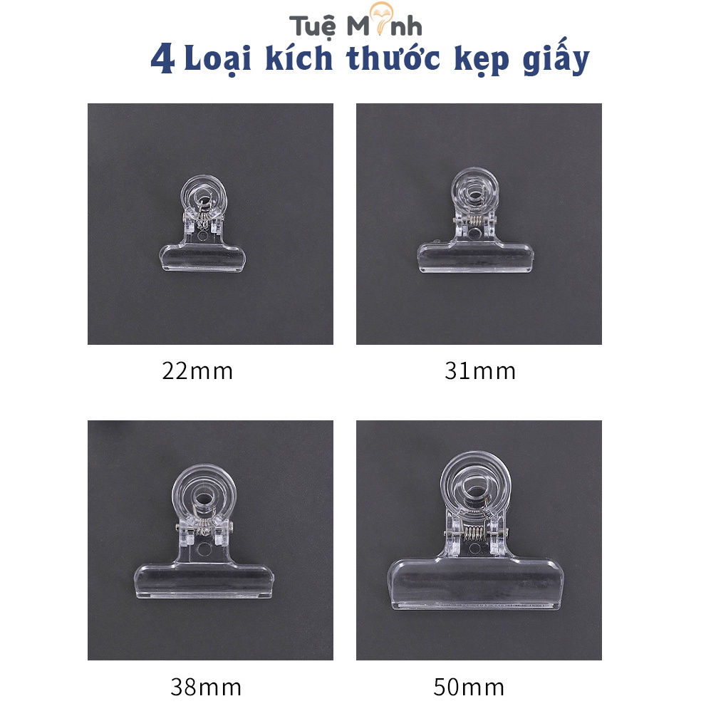 Kẹp giấy trong suốt mini K60 kẹp bướm nhựa trong suốt basic ghi chú đánh dấu đẹp mắt
