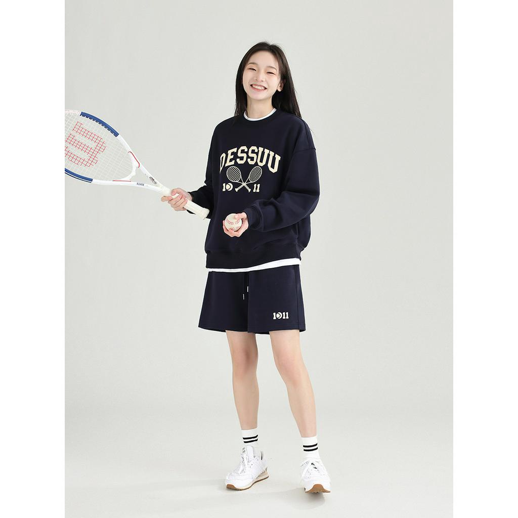 Áo nỉ da cá DESSUU from rộng dáng in hình "DESSUU" áo sweater 2023