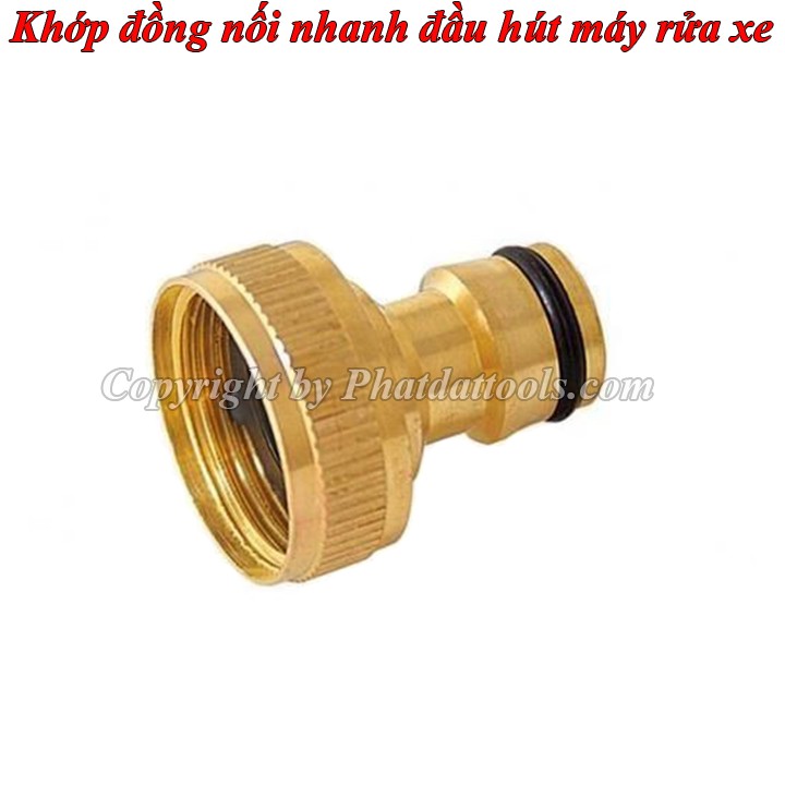 Cút lọc nước máy rửa xe bằng đồng -Cút đồng nối nhanh đầu hút máy rửa xe-Có lọc cặn-Phụ kiện máy xịt rửa xe cao áp