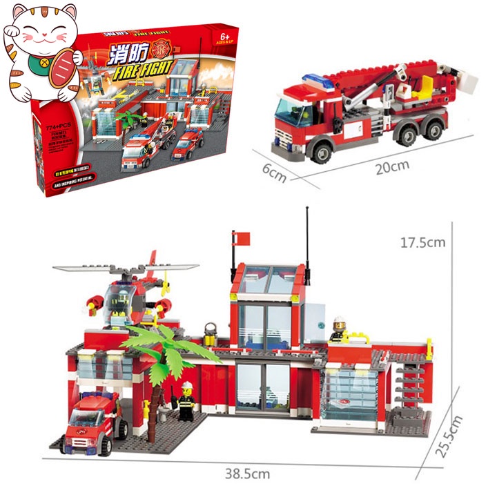 Sở Cứu Hỏa 774 Chi Tiết Đồ Chơi Ghép Hình Lắp Ghép Thông Minh Lego City Kazi