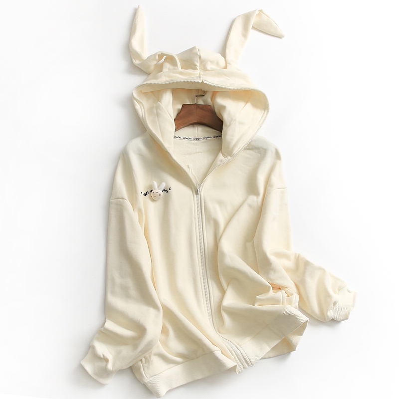 X914 Áo khoác hoodie tai thỏ xuất dư của LEDIN