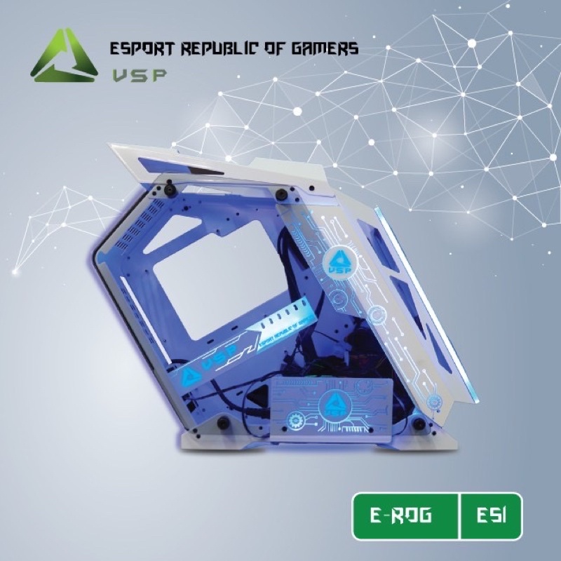 Vỏ Case VSP E-ROG ES1 Gaming + 4 tấm LED (chưa có FAN)