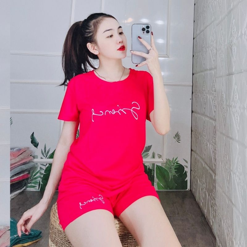 Đồ bộ nữ mặc nhà dễ thương quần đùi mùa hè Đồ bộ thể thao nữ đồ ngủ Bigsize trung niên cao cấp thun cotton BD03