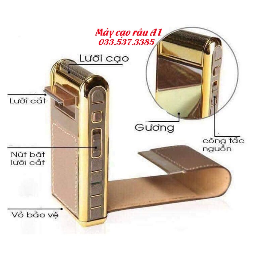 Máy tỉa râu, máy cạo râu sạc điện A1 lưỡi dao kép công suất 3W