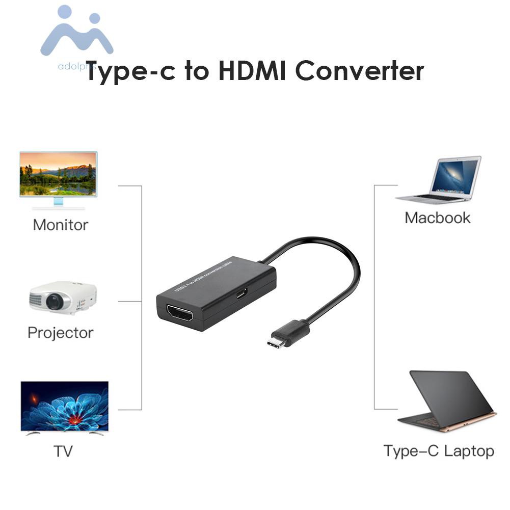 Đầu Chuyển Đổi Usb 3.1 Type C Sang Hdmi-Compatible Cho Điện Thoại / Máy Tính Bảng Mhl Android