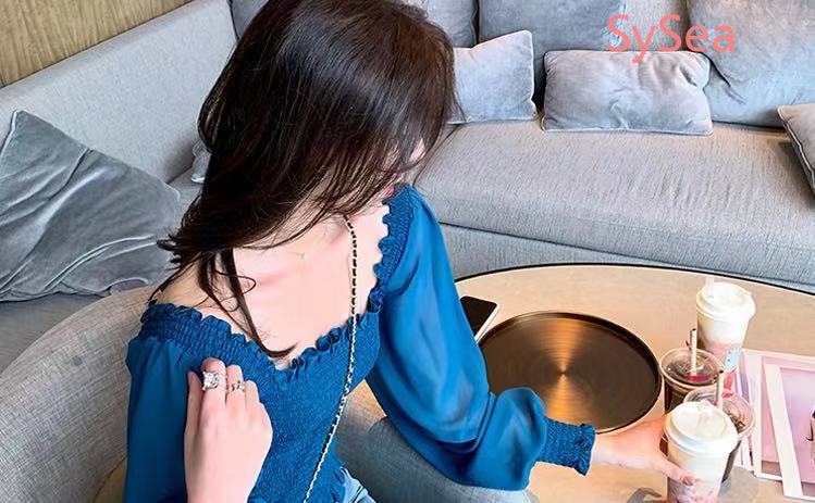 Áo Vải Voan Dài Tay Cổ Vuông Duyên Dáng Cho Nữ
