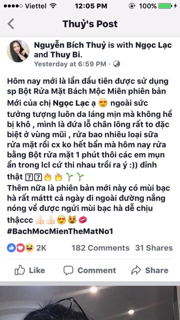 Bột rửa mặt Bách Mộc Miên Ngọc Lạc