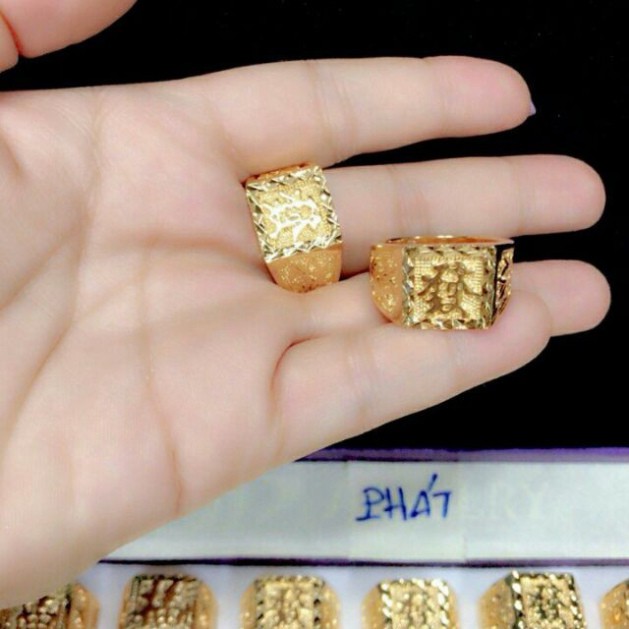 Nhẫn Nam Chữ Phát Mạ Vàng 24k Hàn Quốc Cực Đẹp