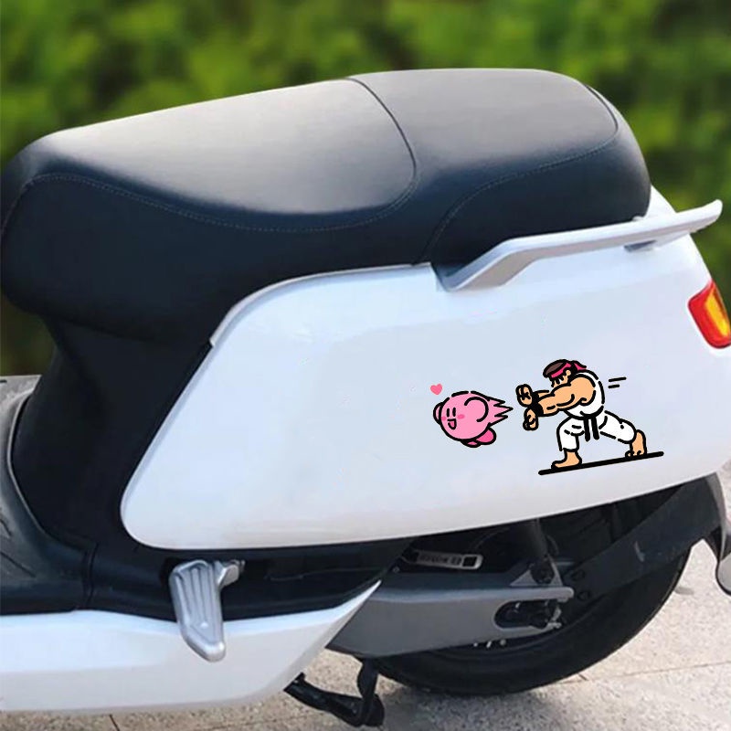 Kirby &amp; KOF Sticker Dán xe máy chống thấm nước Decal trang trí kính chắn gió