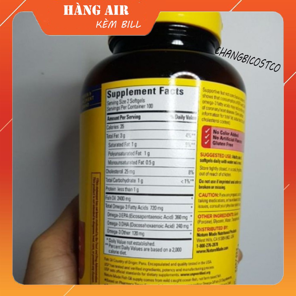 Dầu cá Omega 3 Nature Made Fish oil 1200mg hộp 200 viên | BigBuy360 - bigbuy360.vn