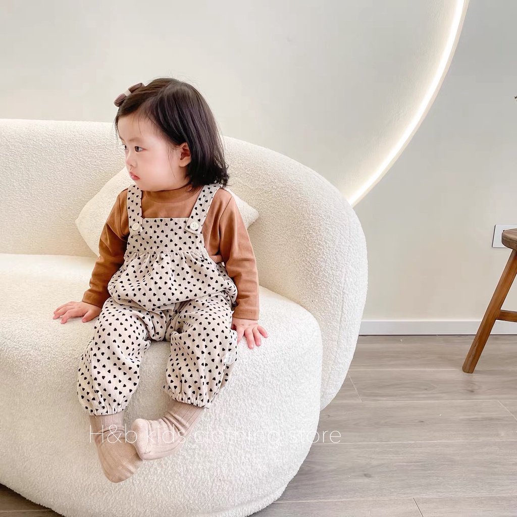 Set body yếm nhung kèm áo xịn sò cho bé gái siêu xinh dễ thương kèm ảnh thật (5 - 15kg)
