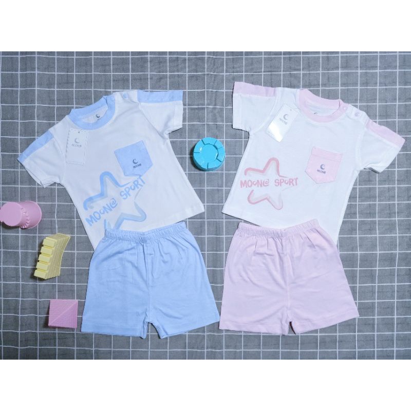 Bộ cộc tay pettit Moon cho bé size từ 6-9M đến 2-3Y