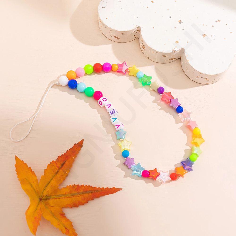 [COD] Dây Đeo Trang Sức / Điện Thoại Di Động Chuỗi Xích Hình Học Năm Cánh Sáng Tạo Thích Hợp Làm Quà Tặng|Chuỗi Hạt Acrylic Treo Trang Trí