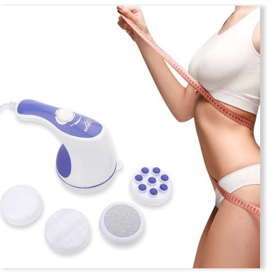 Máy Đánh Tan Mỡ Bụng Cầm Tay Relax &amp; Spin Tone Free Ship Tặng 5 đầu massage, cải thiện vóc dáng hiệu quả