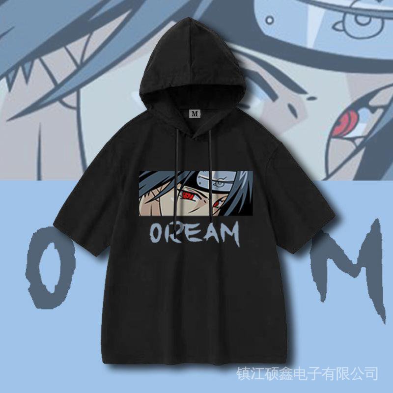 Áo Thun Mỏng Có Mũ Trùm Ngắn Tay Họa Tiết Naruto 12