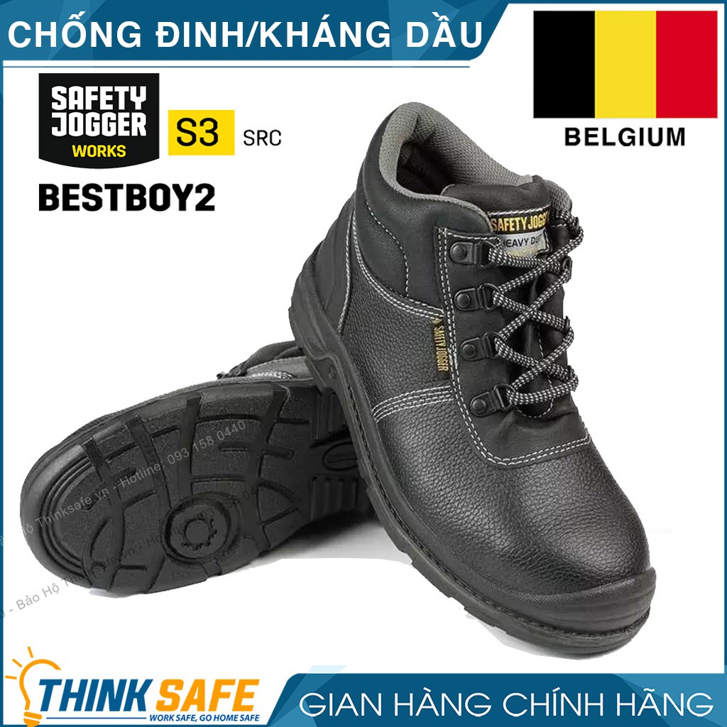 Giày bảo hộ lao động Jogger Thinksafe, da bò cao cấp thoáng khí, đế chống đinh , chống nước, thời trang - Bestboy231