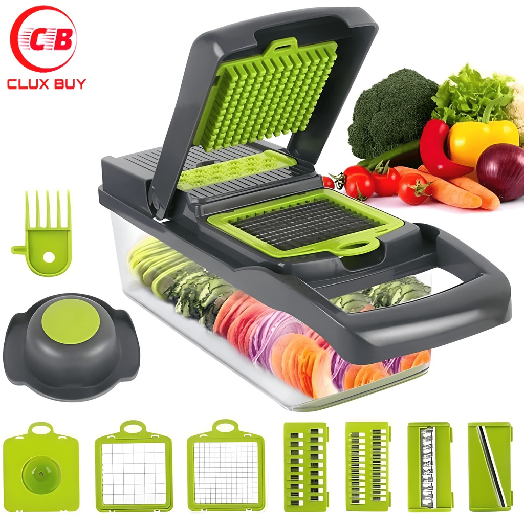 Bộ dụng cụ cắt gọt nạo rau củ quả cao cấp, Hộp tích hợp dao cắt thái gọt nạo bào sợi rau củ quả đa năng tiện lợi
