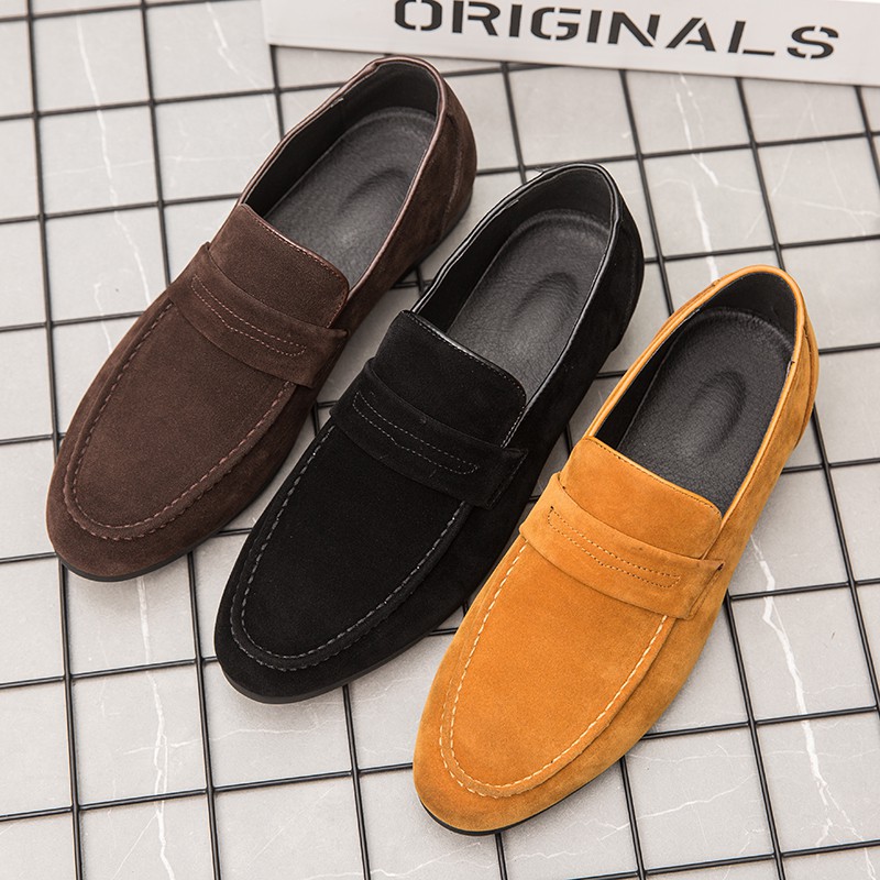 Size Lớn Sang Trọng Mới Phong Cách Đơn Giản Chính Thức Loafer Da Lộn Nam Lái Xe Giày Moccasin Kinh D