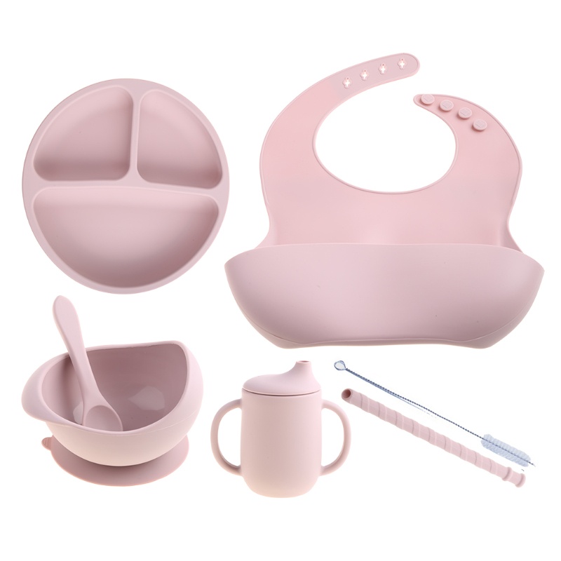 Bộ 7 Dụng Cụ Cho Bé Ăn Bằng Silicone Không BPA