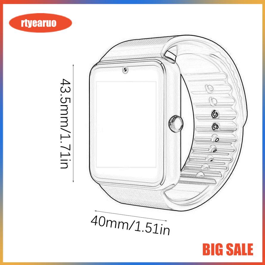 【199k0207】Smart Watch Men GT08 With Touch Screen Big Battery Support TF Sim Card