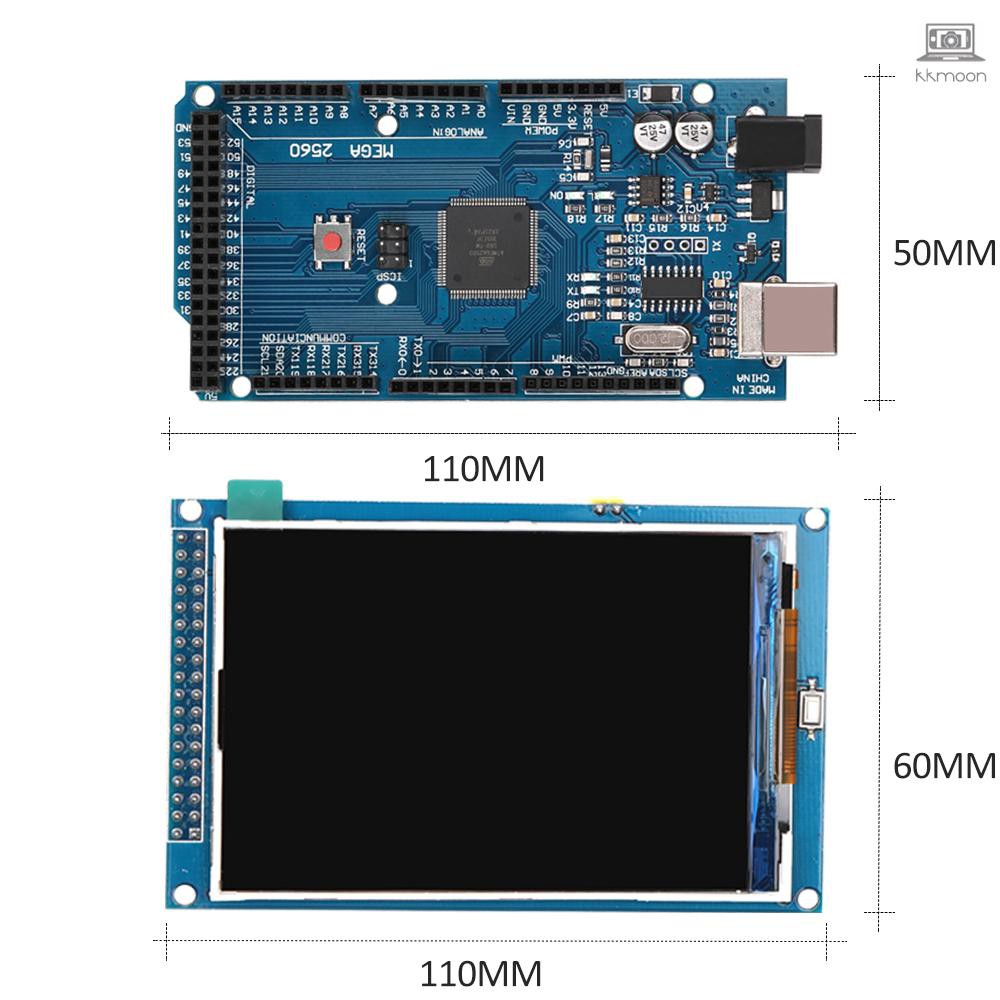 Mô Đun Màn Hình Lcd 3.5 Inch 3.3v / 5v Ili9486 / Ili9488 Ultra Hd 320x480 Cho Arduino Kèm Dây Cáp Mega 2560 R3