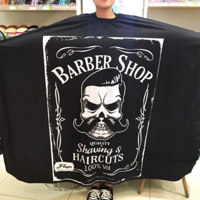 Áo Choàng Cắt Tóc Barber Khổ 160x130cm, Khăn Choàng Cắt Tóc Barber Shop.(Ảnh thật)