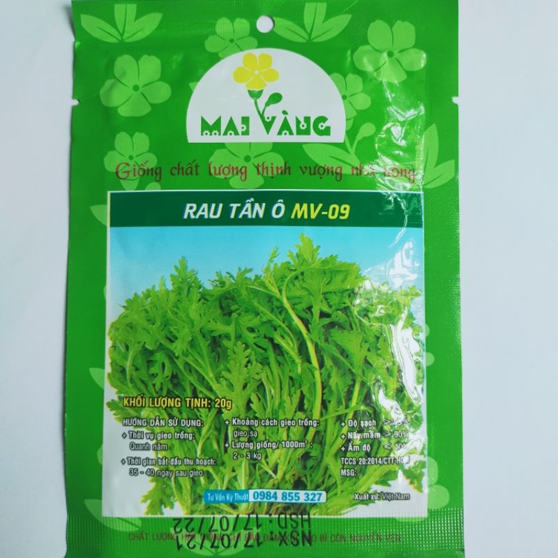 Hạt giống Rau Tần Ô nếp (Cải cúc), đóng gói 20gr