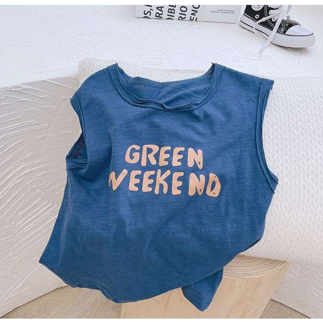 Áo Sát Nách Ba Lỗ Green week Chất Liệu Cotton Khô Cao Cấp Cho Bé Trai Và Bé Gái Từ 8Kg Đến 28Kg - SUMO KIDS