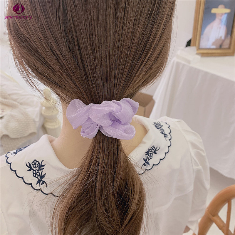 Dây Buộc Tóc Co Dãn Màu Tím Xinh Xắn Dành Cho Nữ