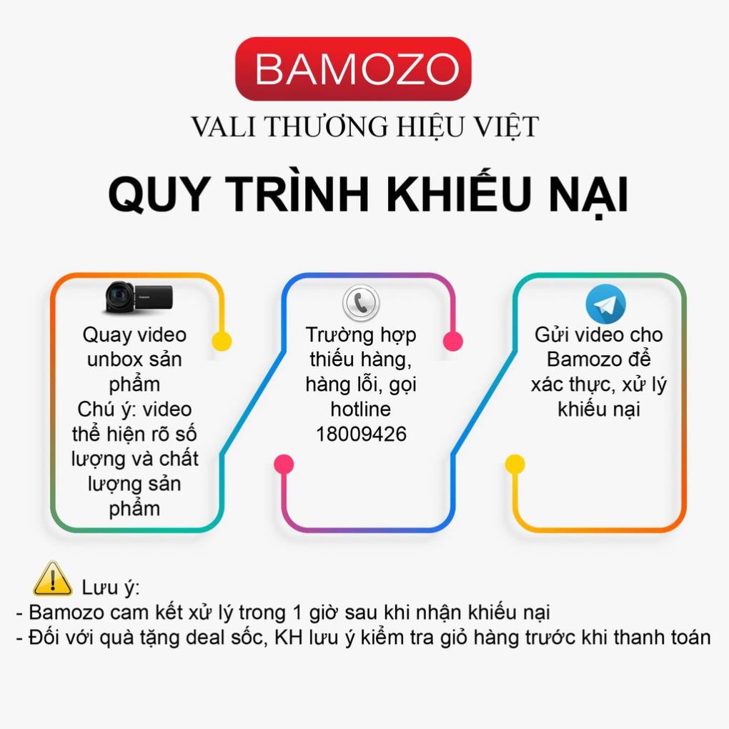 Vali kéo du lịch BAMOZO 8809 Combo Size 24cm + Size 20cm, Chống Va Đập Trên 100kg (BH - 5 năm) - Zado.store.official