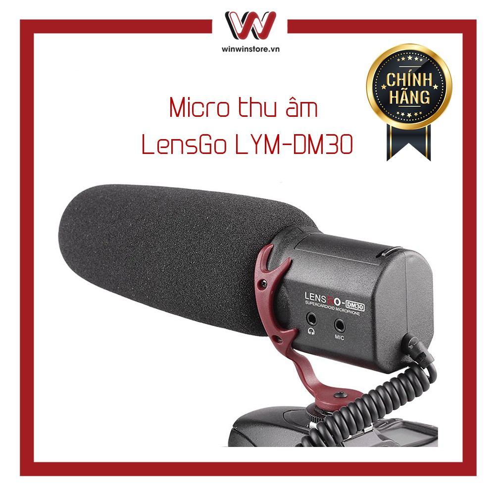 Micro thu âm LensGo LYMDM30 cho điện thoại, máy ảnh, máy quay