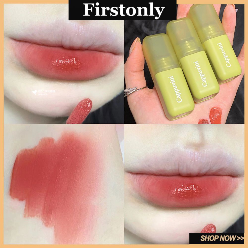 Cappuvini Hồng/Xanh Ống Môi Bùn Dưỡng Ẩm/Giao Phối Môi Men Bền Bóng Môi Nude Làm Son Môi Firstonly