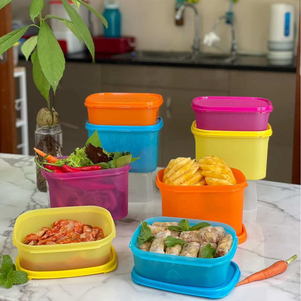HÀNG CHÍNH HÃNG - Bộ 8 Hộp TRỮ Mát Tupperware Nhiều Màu Size To