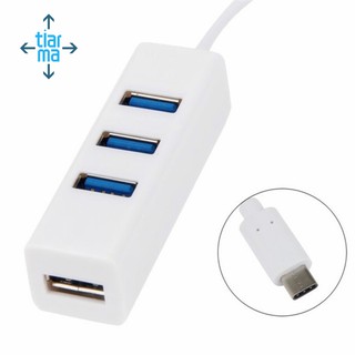Cổng chuyển đổi USB 3.1 loại C qua 3 cổng USB màu trắng