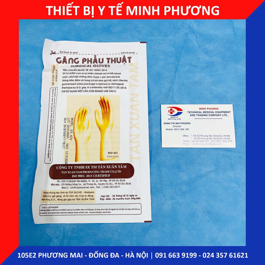 Găng tay phẫu thuật vô trùng các cỡ