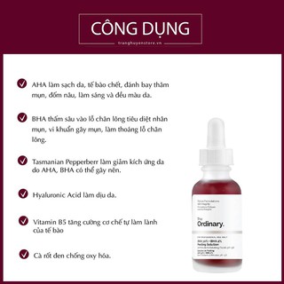 Tinh Chất The Ordinary AHA 30% + BHA 2% Peeling Solution