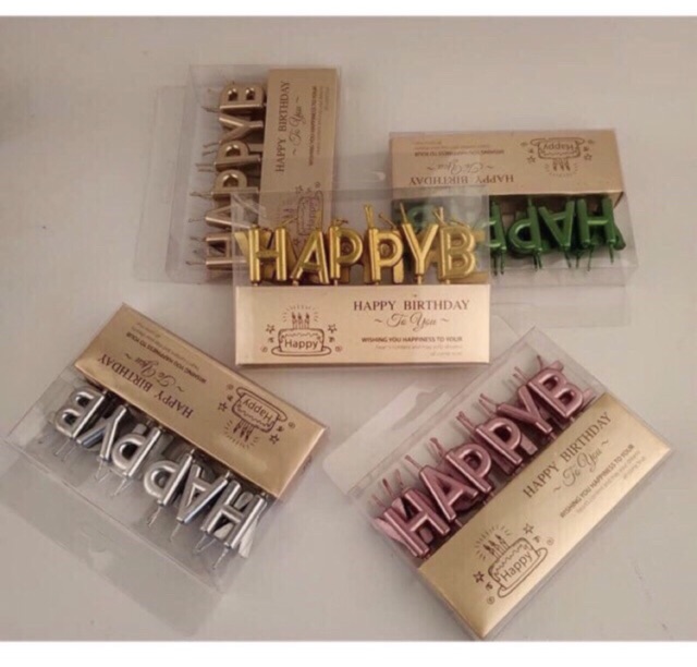Bộ Nến Chữ Nhũ Happy Birthday