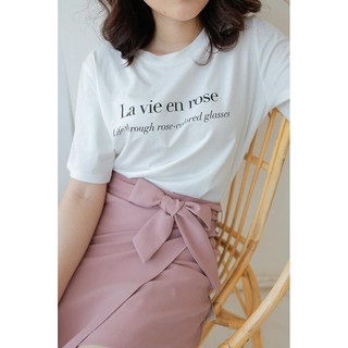 Áo thun in chữ La vie en rosee [FREESHIP] Áo đôi, áo cotton chất đẹp mát, áo unisex, áo phông trắng đen đẹp