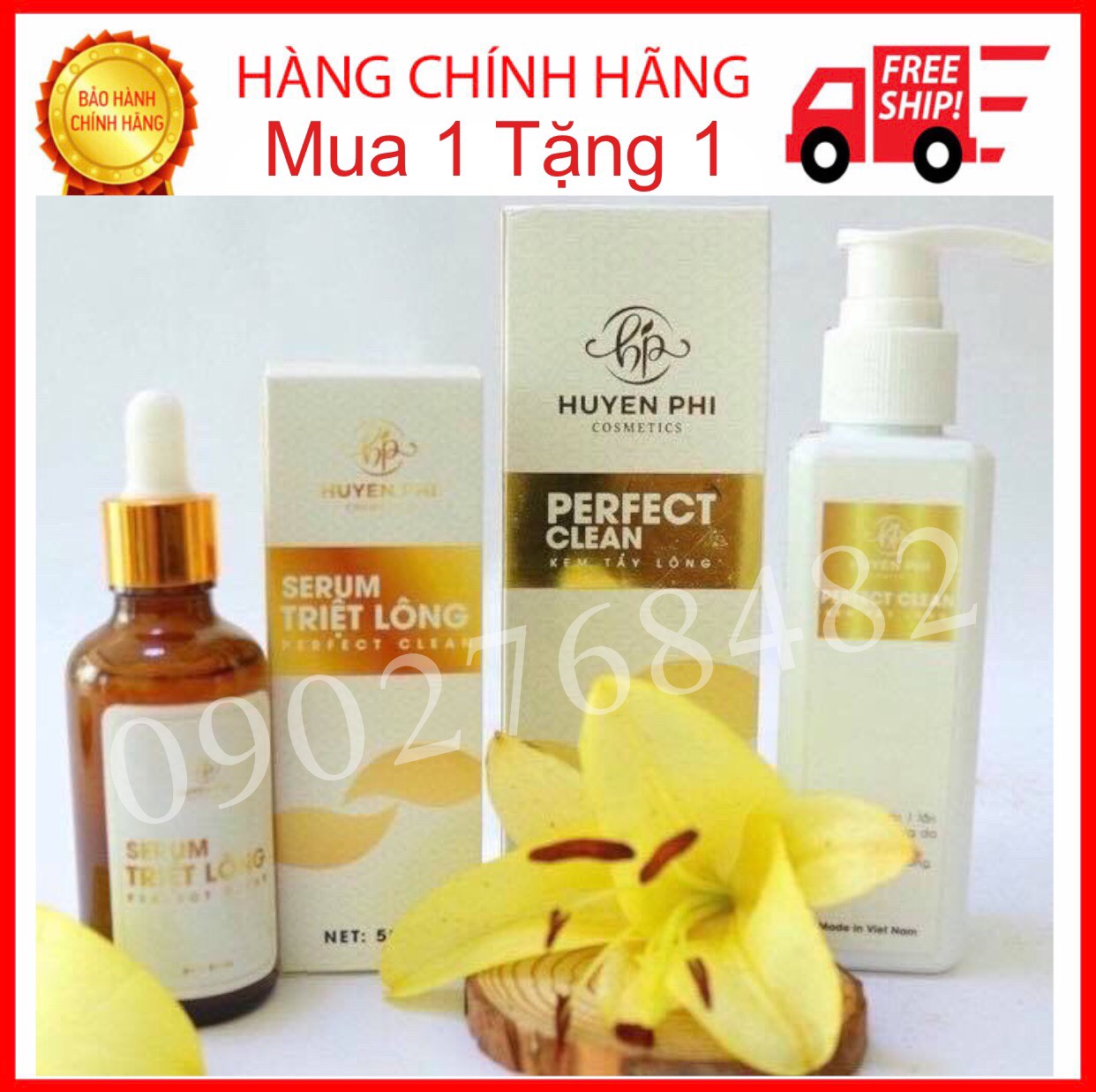 Kem Tẩy Lông Huyền Phi [ Mua 1 Tặng 1 Serum] triệt lông tận gốc, lông nách, lông bikini, ria mép, râu,triệt mùi hôi nách