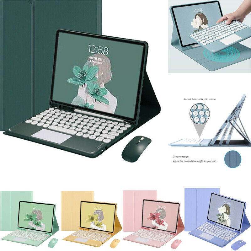 Ốp Lưng Da Có Bàn Phím Bluetooth Cho iPad Air 2 Pro 5th 6th Gen 9.7 "2017 2018