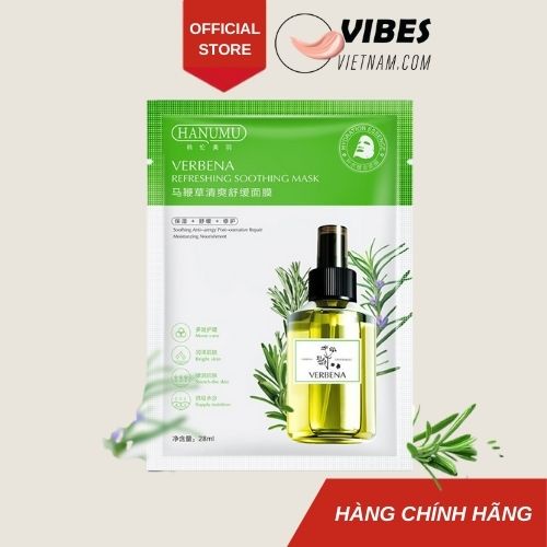 Mặt nạ giấy tinh dầu chi cỏ roi ngựa Verbena Refresing soothing mask - dưỡng da cấp ẩm giảm mụn vibesvietnam