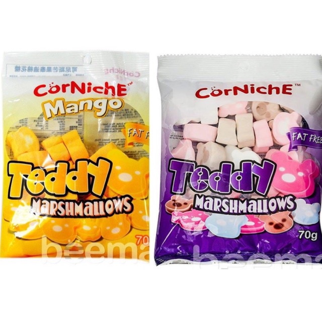 Kẹo Dẻo Xốp Bông Gòn Gấu Teddy Marshmallows Corniche 70gr Hương Vị Thơm Ngon Dẻo Dẻo Món Ăn Hấp Dẫn Các Bé