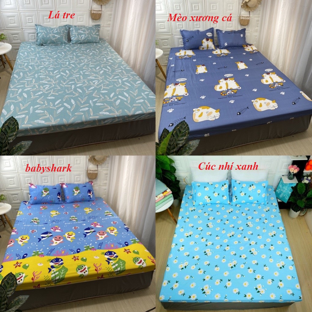 Bộ ga gối cotton poly mẫu mới ( được chọn mẫu)