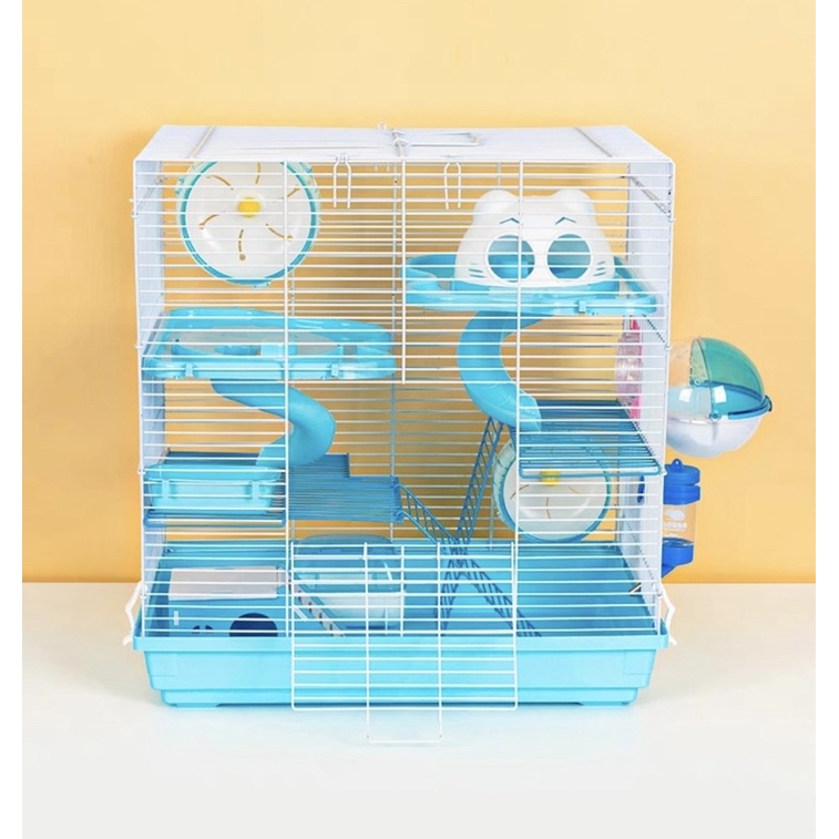 Lồng mèo biệt thự 4 tầng cho hamster. Lồng sắt siêu to nuôi hamster