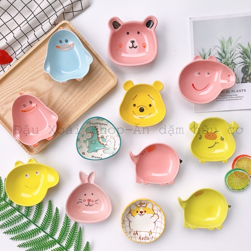 Bát sứ ăn dặm hình thú ngộ nghĩnh size nhỏ cho bé ADKN