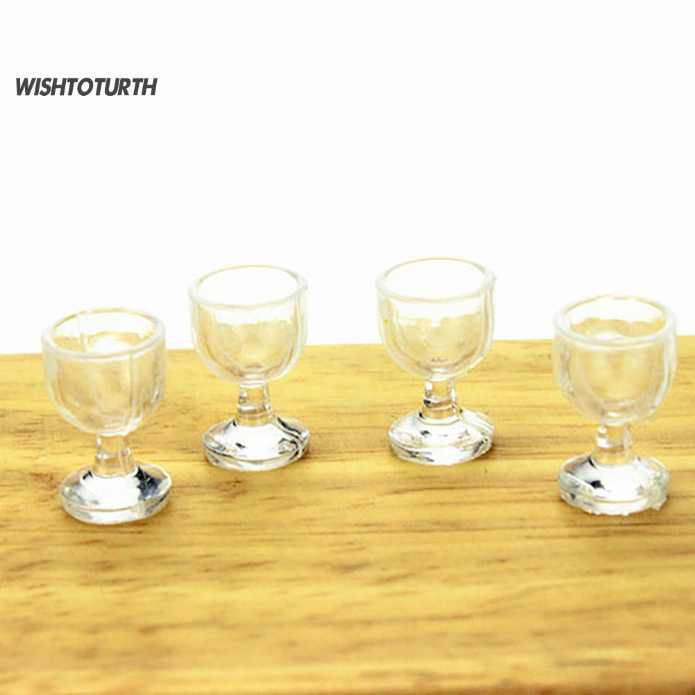 Wd Set 4 Ly Thủy Tinh Uống Rượu Vang Trang Trí Nhà Búp Bê