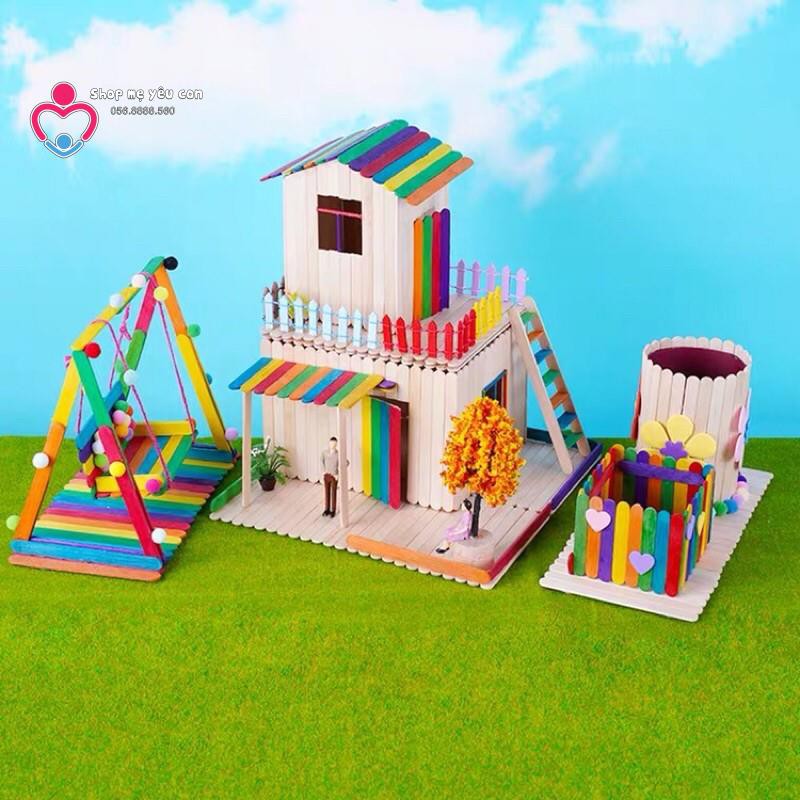 [NHIỀU LOẠI] Set 50 Que kem gỗ làm handmade thủ công DIY