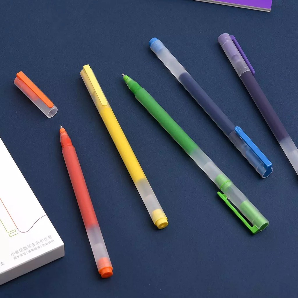 Set 5 Bút Bi Xiaomi Ngòi 0.5mm Siêu Bền Nhiều Màu Dễ Thương