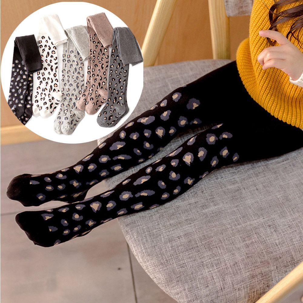 CACTU Quần Tất Dệt Kim Hoạ Tiết Da Báo Cho Bé Gái