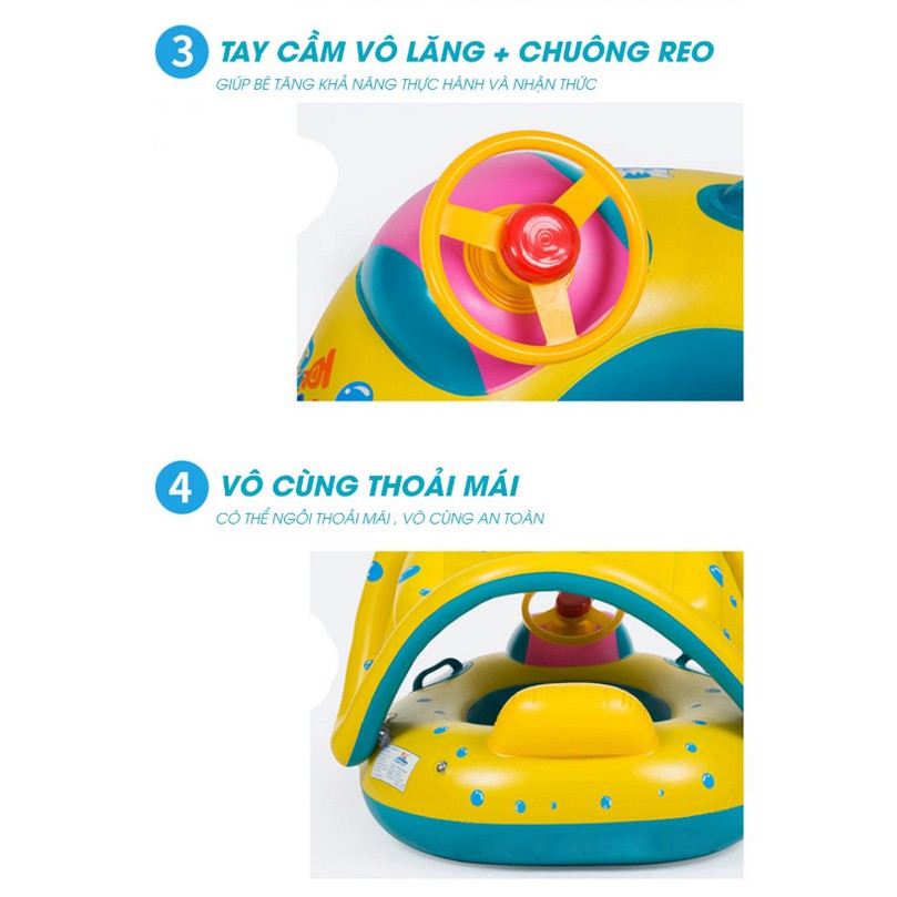 PHAO BƠM HƠI DẠNG THUYỀN CÓ MÁI CHE SWIMMING FLOAT